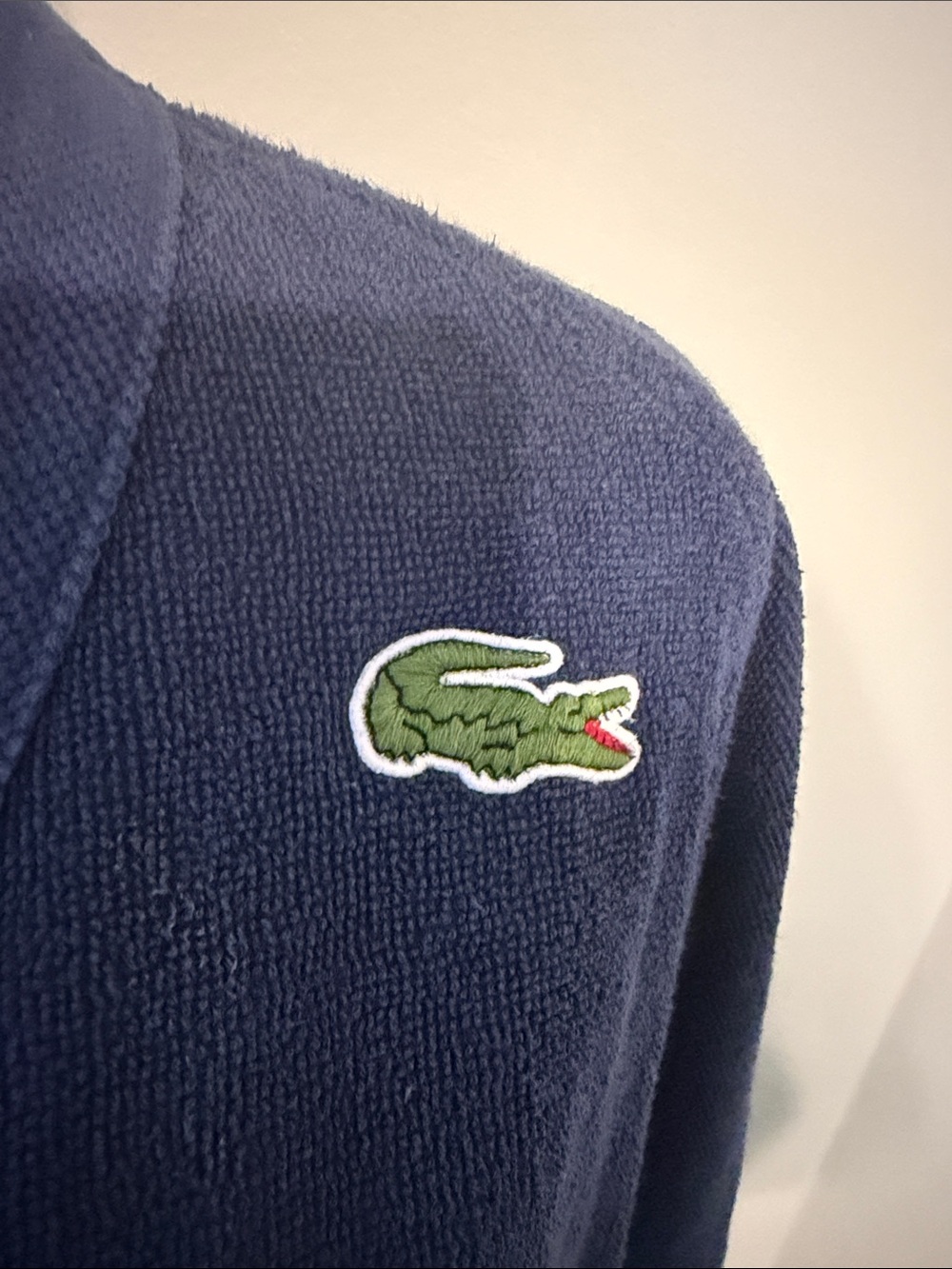 Lacoste Navy Blue Terry Robe / Unisex - Picture 3 of 7